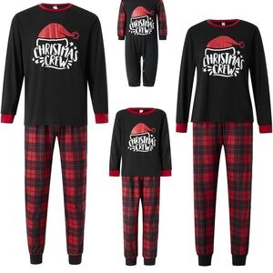 Christmas Crew Kids Pajamas - Black and Red